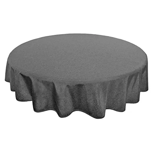 Tischdecke Samba Home, anthrazit, 140 cm rund, Fleckschutz, abwaschbar, für Indoor und Outdoor