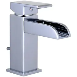 eisl Waschtischarmatur WATERWAY, Bad Wasserhahn mit Schwallauslauf - Moderne Einhebelmischer Badezimmerarmatur mit geräuscharmer Qualitäts-Kartusche und praktischer Ablaufgarnitur für hohen Komfort und einfache Montage.