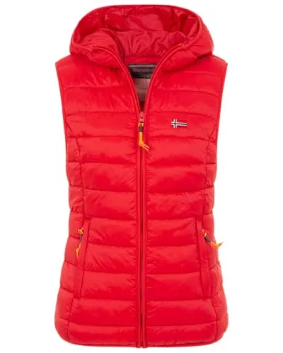 Geographical Norway Damen Steppweste mit Kapuze – Sportliche Übergangsjacke für Frühling und Herbst - Leichte Damen Steppweste mit Kapuze, ideal für den sportlichen Look und vielseitig einsetzbar in der Übergangszeit.