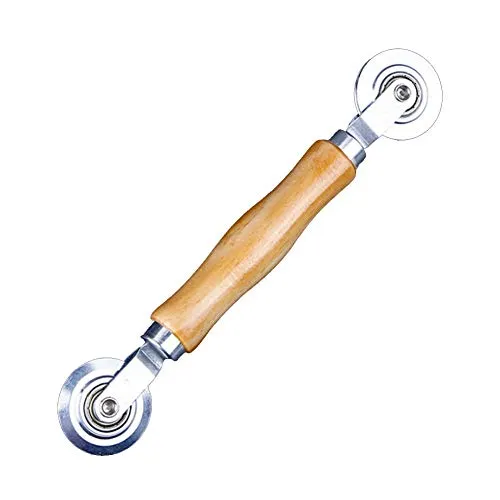 Werkzeug Einzieher Einroller für Keder Gummischnur aus Aluminiumlegierung und Holzgriff, Doppelrad, Kederband gummi Kederschnur als Fliegengitter Insektenschutz Ersatzteil Zubehör (Kedereinroller)