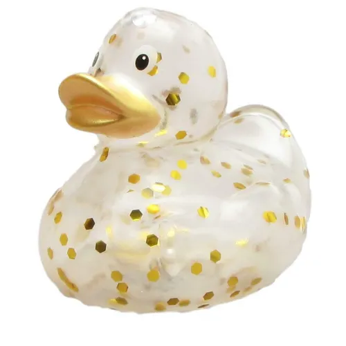 Badeente Glitter grob gold Quietscheente Quietscheentchen Plastikente