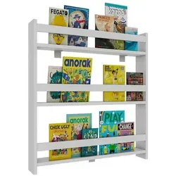 VCM Holzregal hängend | Elegantes Wandregal für Kinderzimmer - Regale für Baby- & Kleinkinderzimmer, platzsparendes Design mit 3 Fächern für Bücher, CDs und mehr, ideal zur Aufbewahrung und Gestaltung des Wohnraums.