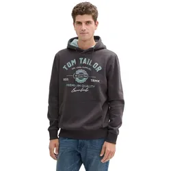 TOM TAILOR Herren Hoodie mit Logo-Print - Kapuzenpullover für Herren mit großem Print und Kordelzug, aus weicher Baumwoll-Polyester Mischung für höchsten Tragekomfort.