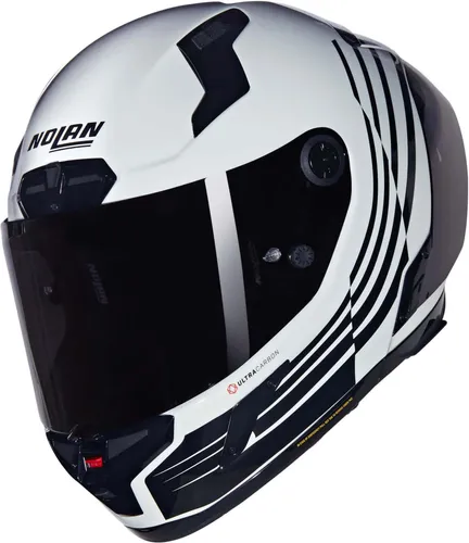 Nolan X-804 RS Ultra Carbon Ala Helm, weiß/schwarz, L (60) in weiß von Nolan