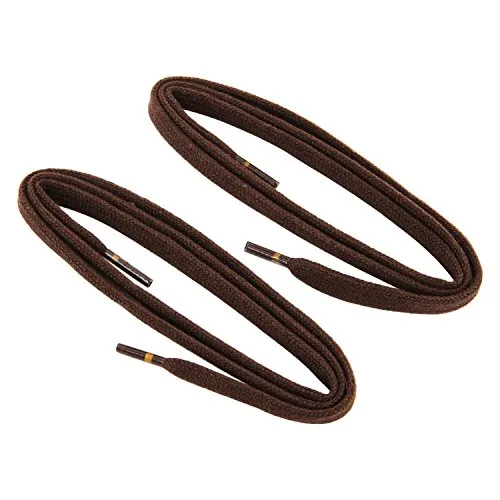 REMA 1 Paar Schnürsenkel - flach - schmal - 5,5 mm Längen (120 cm, Dunkelbraun)