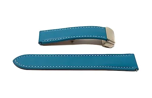 System-S Armband 20 mm aus Leder für Samsung Galaxy Watch 5 4 Smartwatch in Blau