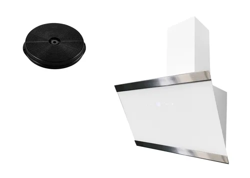 Dunstabzugshaube Schräghaube Kopffrei 60 cm Weiß