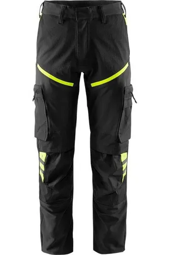 Fristads Kansas Stretch-Hose 2653 LWS Schwarz/Gelb - Arbeits- & Schutzkleidung mit elastischem Material für optimale Bewegungsfreiheit und Komfort bei der Arbeit.