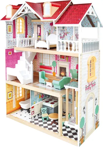 Bino großes Puppenhaus aus Holz für Kinder ab 3 Jahre