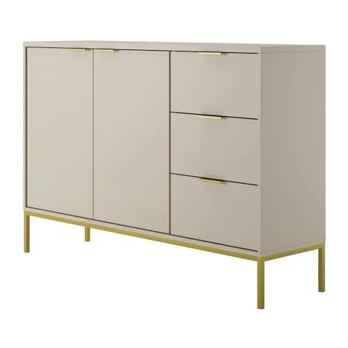 Home Collective Kommode mit 3 Schubladen und 2 Schränken - Moderne Kommode mit robustem Stahlrahmen, viel Stauraum und leisen Schubladen. Ideal für stilvolle und funktionale Wohnräume.