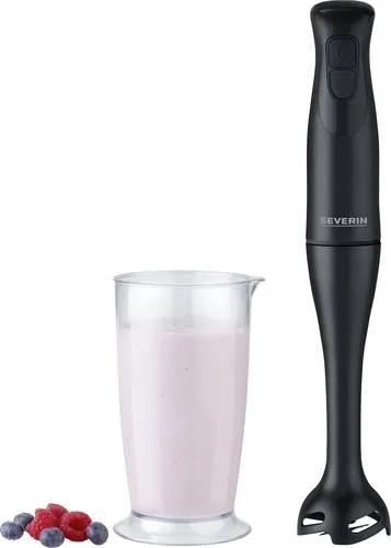 Severin 3762 Stabmixer 350 W Schwarz – Leistungsstarker Küchenhelfer - Kompakter Stabmixer mit 350 W Leistung für effizientes Pürieren. Ideal für die Zubereitung von Smoothies und Suppen, platzsparend und einfach zu bedienen.