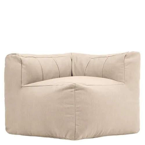 icon ZEN Sitzsack Modulares Ecksessel aus Olefin - Gartenmöbel aus wetterfestem Olefin, ideal für Innen- und Außenbereiche, mit pflegeleichter Schaumstofffüllung und einfacher Montage ohne Werkzeuge.