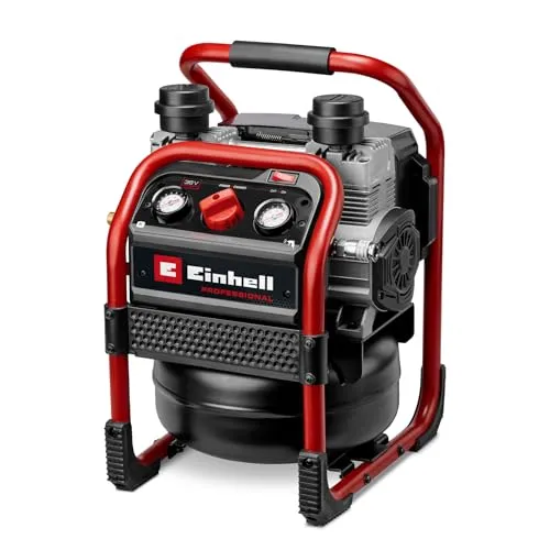 Einhell Professional 4020380 Akku-Kompressor SILENZZO 36/21 8 bar - Kompressor für Werkstatt und Garage, leise im Betrieb dank vibrationsgedämpfter Füße, 8-Liter-Tank und Twin-Pack Technologie für maximale Leistung.