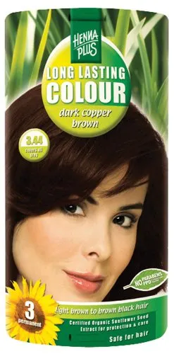 Hennaplus Long Lasting Colour 3,44 Dark Copper Brown, 100ml