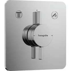 hansgrohe DuoTurn Q Mischer 75414000 Unterputz - Duscharmatur für 2 Verbraucher mit Keramikmischsystem und flacher Rosette, bietet maximale Durchflussmenge von 31 l/min und einfache Temperatursteuerung für optimalen Komfort in der Dusche.