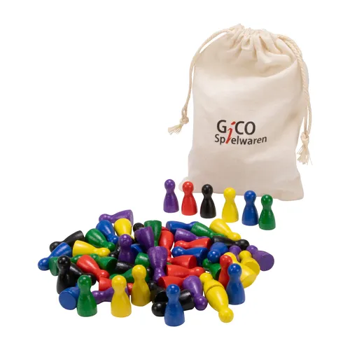 Halmakegel 24x12 aus Holz, bunt sortiert in Polybeutel 2132 60