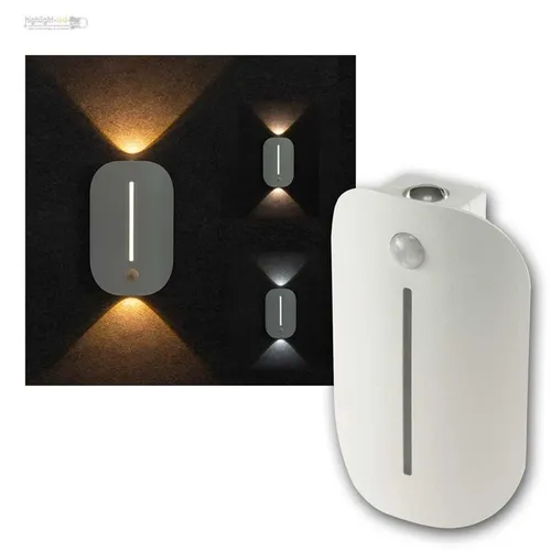 LED Akku-Wandleuchte mit IR-Bewegungsmelder, Nacht-Lampe-Licht zur Orientierung