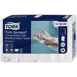TORK 100889 Xpress Multifold Papierhandtücher Weiß 12 St. - Papierhandtücher: Komprimierte, weiche Multifold-Papierhandtücher für doppelte Spenderkapazität und weniger Nachfüllzeiten.