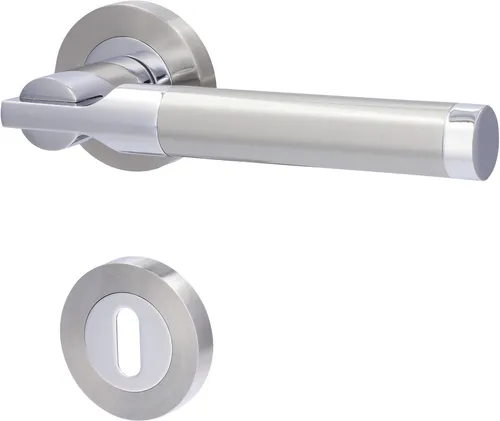 Alpertec 88022300C Solid 6-R Türdrückergarnitur - Hochwertige Türbeschläge aus Edelstahl, ideal für Zimmertüren mit elegantem Design und langlebiger Qualität.