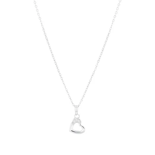 Amor Kette mit Anhänger - Ketten mit Anhänger, verstellbare Halskette aus 925 Sterling Silber mit funkelndem Zirkonia-Herzanhänger - das perfekte Geschenk für Mädchen.