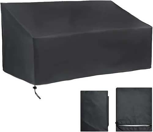 CHEYLIZI 2 Sitzer Gartenbank Abdeckung Schutzhülle für Gartenbank, Winterfest, UV-Beständig, Winddicht, Reißfest Oxford Gewebe Bank Hülle Gartensofa Abdeckplane, 134x66x89cm