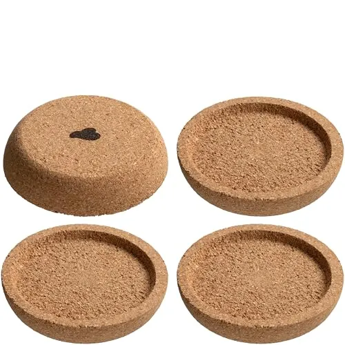 LEONARDO HOME GOCCE Untersetzer • 4 Stück • Naturkork • ovale Form • strukturierte Oberfläche • als Abdeckung geeignet • rutschfeste Eigenschaft • dekorativ und funktional • ⌀ 6,4 cm • beige • 057173