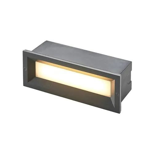 Lucande Wandleuchte Lachlain - Moderne LED-Außenleuchte - Wandleuchte für Außenbereiche, robust aus Aluminium mit IP65 Schutz, ideal für energieeffiziente Orientierungsbeleuchtung an Fassaden und Treppen.