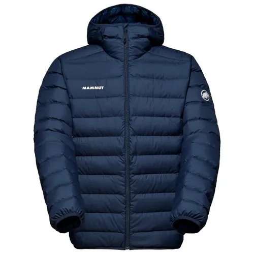 Mammut Waymarker IN Hooded Jacket Men Marine (XXL) - Funktionsjacke mit 700 cuin Daunenfüllung für optimale Wärme an kalten Tagen. Das wind- und wasserabweisende Pertex Quantum Material ist aus recyceltem Garn gefertigt und unterstützt nachhaltige Produktion.