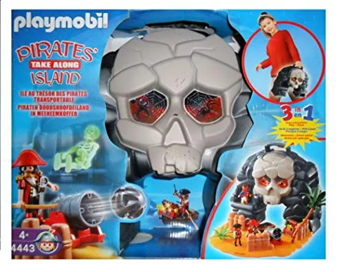 PLAYMOBIL® 4443 - Piraten-Schatzinsel zum Mitnehmen - Spielfigur Spielsets, tragbare Piraten-Schatzinsel mit vielen Abenteuermöglichkeiten für kreative Rollenspiele.