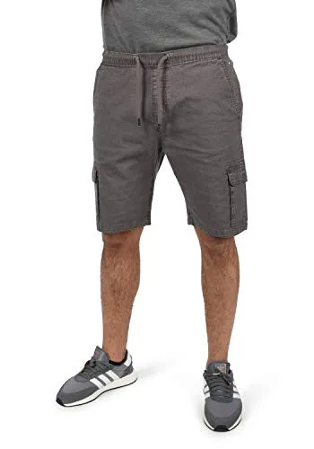 Indicode IDFrances Herren Cargo Shorts Bermuda Kurze Hose mit Stretchanteil Cargotaschen Baumwollmischung Regular fit, Größe:L, Farbe:Grey (905)