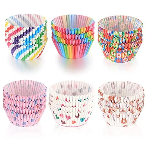 Stück Muffinförmchen Papier, Muffins Backförmchen, Cupcake Regenbogen Papier Fällen Liners Wrapper, für Backen, Dessert, Party, Geburtstag, Hochzeit 600