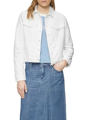 Elastische Jeansjacke mit seitlichen Eingrifftaschen - Weiß - Größe 38 - Funktionsjacke aus elastischem Denim für optimale Bewegungsfreiheit, feminin tailliert und mit praktischen seitlichen Eingrifftaschen. Klassisches Design mit individuellem Garment-Dye-Effekt.