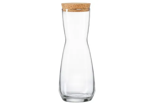 Ritzenhoff Breker FLAMENCO Karaffe mit Deckel – 1 Liter Glas - Elegante Karaffe aus transparentem Glas mit Korkdeckel. Ideal für stilvolles Servieren von Getränken. Mit einer Höhe von 27 cm und einem Fassungsvermögen von 1 Liter.