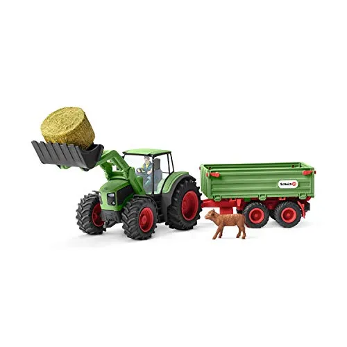 SCHLEICH 42379 Spielset Traktor mit Anhänger