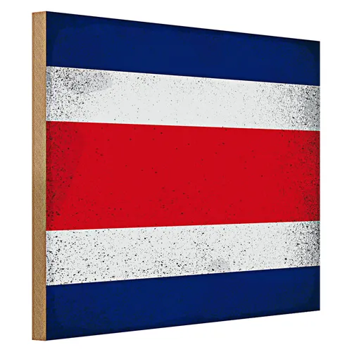 Holzschild Flagge Costa Rica 40x30cm Costa Rica Vintage