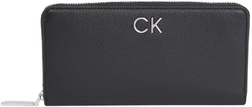 Calvin Klein Damen Geldbörse Zip Around Wallet aus Kunstleder, Schwarz (Ck Black), Einheitsgröße