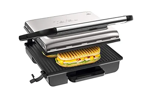 Tefal Kontaktgrill GC242D Inicio Grill Adjust, 2000 W - Grills mit regelbarem Thermostat und antihaftbeschichteten Platten für einfache Reinigung. Ideal für kleine Küchen dank vertikaler Lagerung und Kabelaufbewahrung.