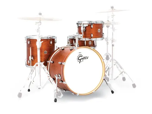 Gretsch CT1-J404-SWG Catalina Club Shellset Satin Walnut Glaze - Schlagzeuge mit 7-lagigen Mahagoni Kesseln und edlem Satin Walnut Glaze Finish, ideal für authentischen Klang und zeitloses Design.