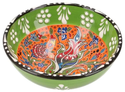 GURU SHOP 1 Stk. Orientalische Keramikschüssel, Schale, Dekoschale, Handbemalt - Ø 12 cm/Modell 15