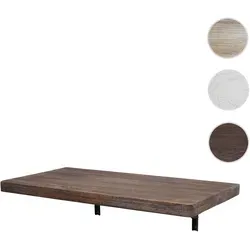 Mendler Wandtisch HWC-H48 - Klappbarer Massivholz Tisch 100x50cm - Konsolentisch fürs Wohnzimmer, platzsparend und vielseitig einsetzbar als Esstisch oder Schreibtisch, mit stabiler 5 cm dicker Tischplatte aus Massivholz in Shabby braun.