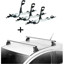 3x Fast Rider Alu Fahrradträger + Dachträger VDP EVO ALU kompatibel mit Bmw Serie 3 Touring (E91) 5 Türer 2005-2012