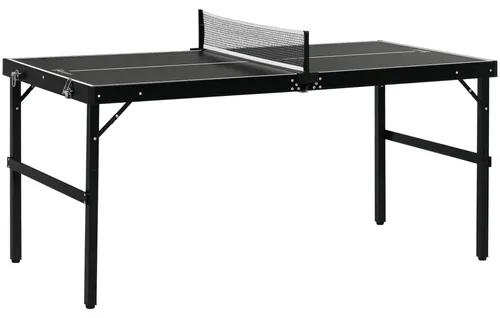 Faltbares Tischtennisset mit Aluminiumrahmen, 152x76x72 cm, Schwarz