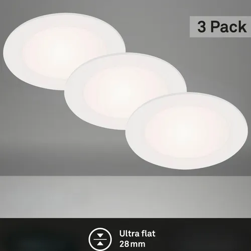 Briloner LED Einbauleuchten 3er-Set weiß 3xLED/6W (7145-436)
