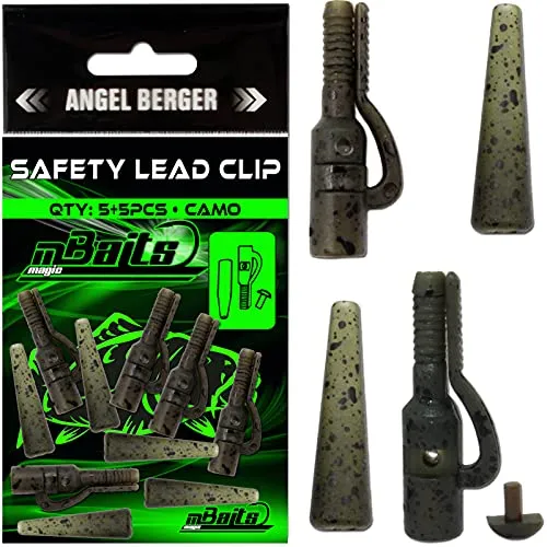 Angel-Berger Magic Baits Safety Lead Clip Camo Tail Rubber Lead Clips Karpfenangeln