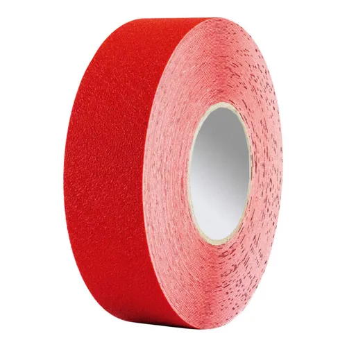 Moravia PROline Tape Vinyl 50 Rot 25 m - Markierspray & Markierfarbe - Selbstklebendes, staplergeeignetes Bodenmarkierband mit Antirutschprägung R10 für optimale Sicherheit und Sichtbarkeit.