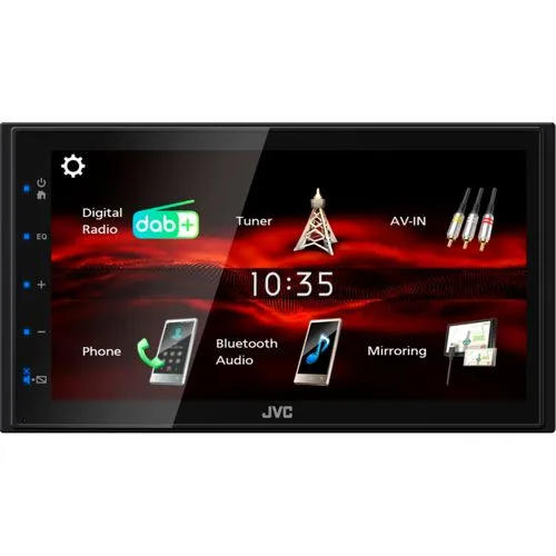 JVC KW-M180DBT - 2-DIN MP3-Autoradio mit Touchscreen, DAB, Bluetooth und USB, optimal für Musikgenuss im Auto