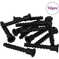 vidaXL Steckkappen-Schraube 12 Stk Schwarz 7 x 40 mm Eisen 864545