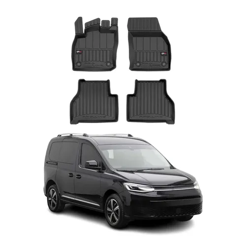 OMAC Gummi Fußmatten Set für VW Caddy 2021-2025 – Premium 3D Automatten Schwarz - Hochwertiges Fußmatten-Set aus langlebigem, wasserfestem Material für optimalen Schutz. Antirutsch-Technologie und einfache Reinigung machen diese Matten ideal für den täglichen Einsatz im VW Caddy.