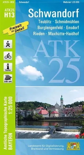 Wander-, Radkarte Schwandorf / Oberpfalz