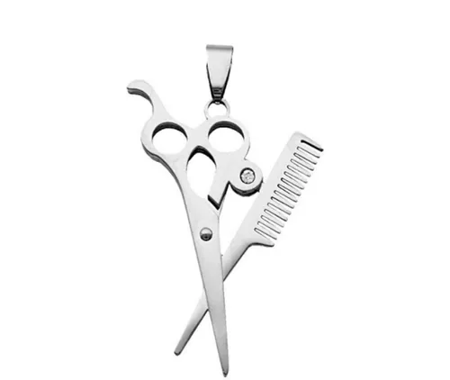 Westernlifestyle Kettenanhänger Schere Friseur Friseuse aus Edelstahl mit Straßstein